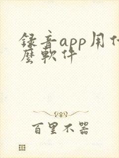 录音app用什么软件