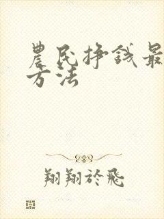 农民挣钱最快的方法