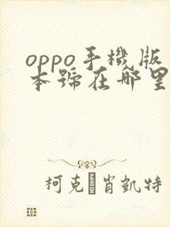 oppo手机版本号在哪里