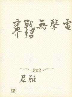 密战无声电视剧介绍