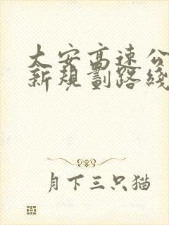 大安高速公路最新规划路线