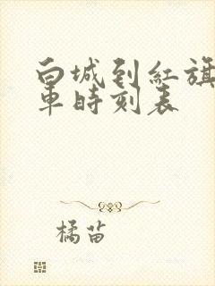 白城到红旗的客车时刻表