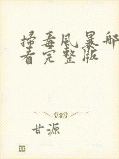 扫毒风暴哪里能看完整版