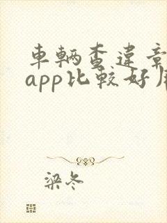 车辆查违章哪个app比较好用