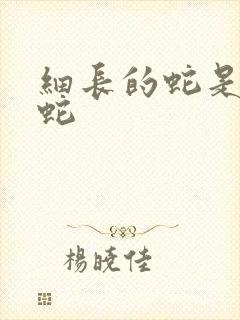 细长的蛇是什么蛇