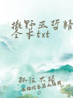 撒野巫哲精校版全本txt