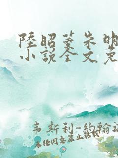 陆昭菱朱明浩的小说全文免费阅读