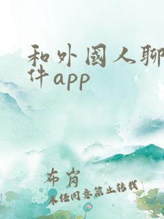 和外国人聊天软件app