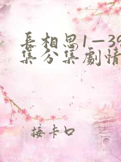 长相思1—39集分集剧情