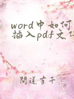 word中如何插入pdf文件