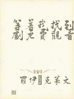 等着我找到我短剧免费观看