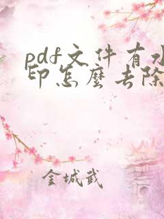 pdf文件有水印怎么去除