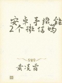 安卓手机能下载2个微信吗