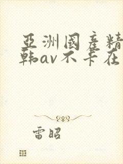 亚洲国产精品日韩av不卡在线