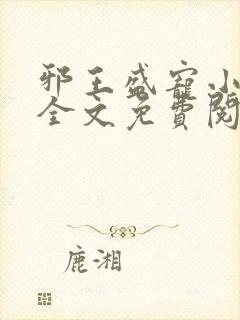 邪王盛宠小狂妃全文免费阅读