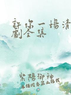 许你一场清欢短剧全集