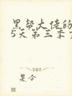 黑帮大佬的365天第三季完整版