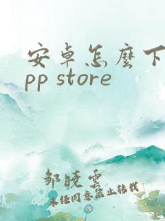 安卓怎么下载app store