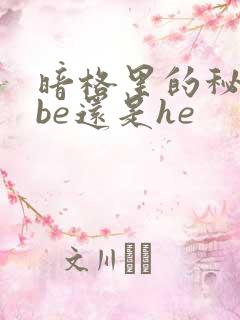 暗格里的秘密是be还是he