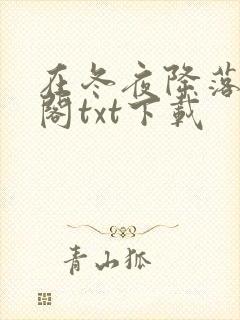 在冬夜降落笔趣阁txt下载