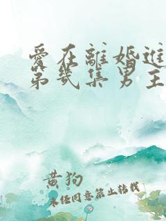 爱在离婚进行时第几集男主知道女主