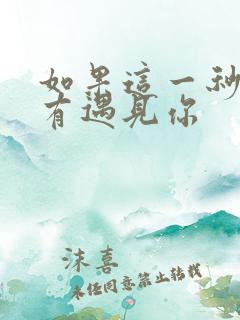 如果这一秒我没有遇见你