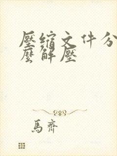 压缩文件分卷怎么解压