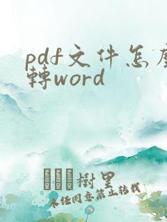 pdf文件怎么转word