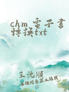 chm 电子书转换txt