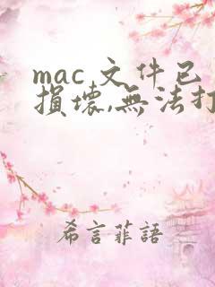 mac 文件已损坏,无法打开