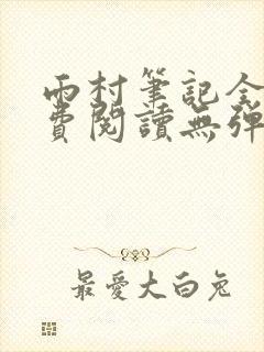 雨村笔记全文免费阅读无弹窗小说