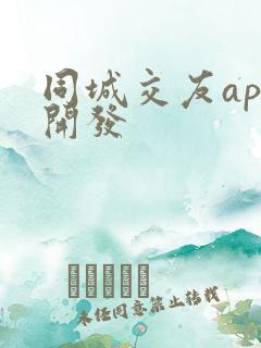 同城交友app开发