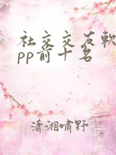 社交交友软件app前十名