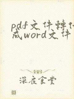 pdf文件转化成word文件