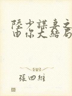 陆少谋妻之婚不由你大结局