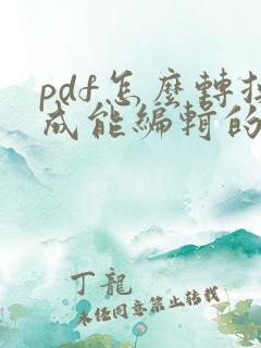 pdf怎么转换成能编辑的word