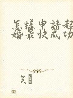 怎样申请起诉离婚最快成功