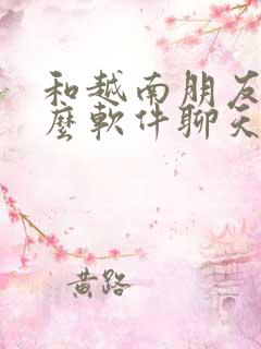 和越南朋友用什么软件聊天