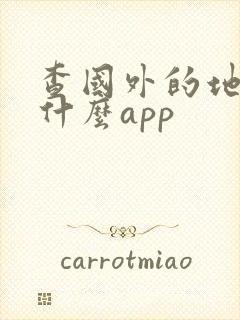 查国外的地图用什么app