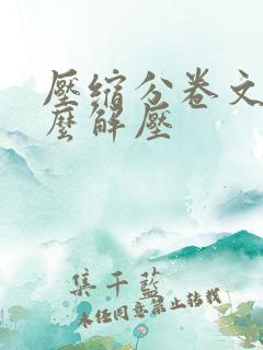 压缩分卷文件怎么解压