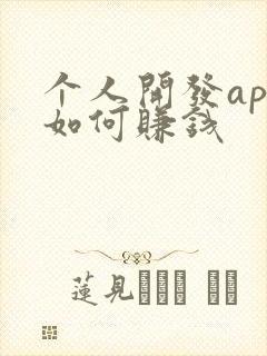 个人开发app如何赚钱