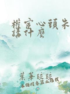 权宦心头朱砂痣讲什么