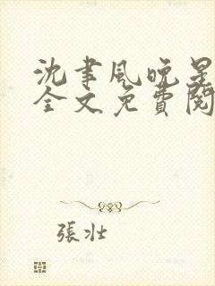 沈聿风晚星小说全文免费阅读