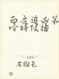 白夜追凶第三季啥时候播