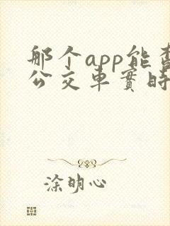 那个app能查公交车实时到站