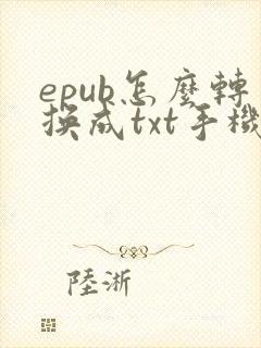 epub怎么转换成txt手机