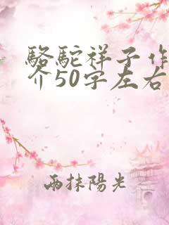 骆驼祥子作者简介50字左右