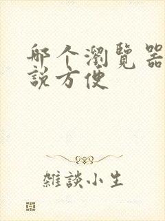 哪个浏览器看小说方便