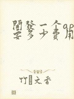 开发一个app要多少费用