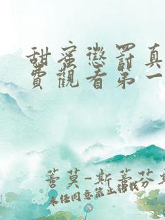 甜蜜惩罚真人免费观看第一季全集